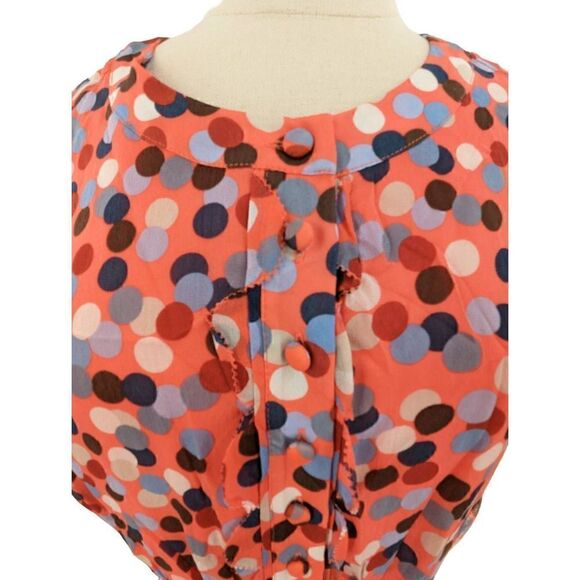 Boden Women Peach Pink Polka Dot Short Sleeve Midi Dress Size 6 - Picture 6 of 16